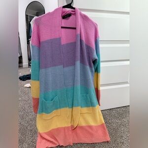 Vibrant Striped Women's Cardigan